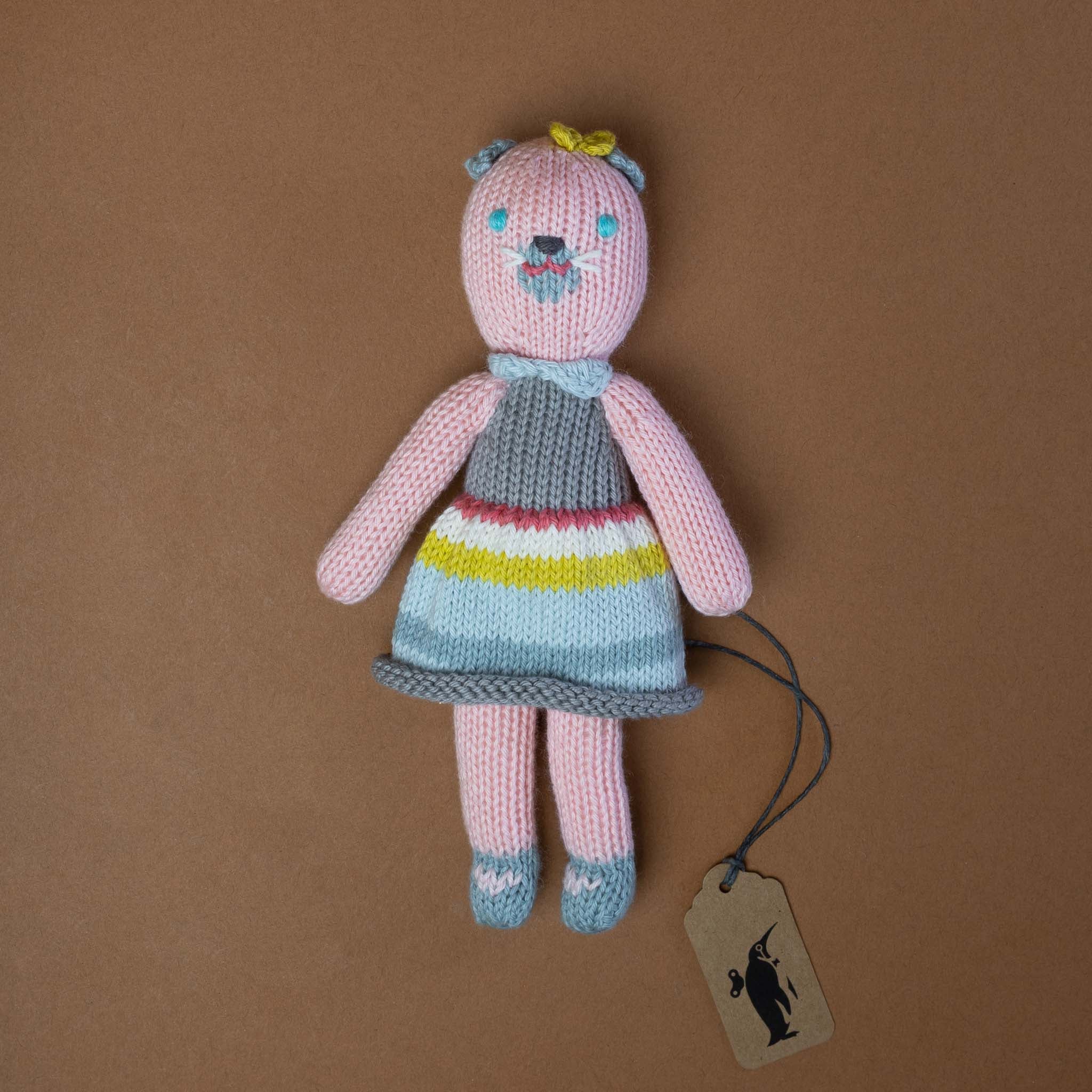 Hand-Knit Rattle | Pink Kitten