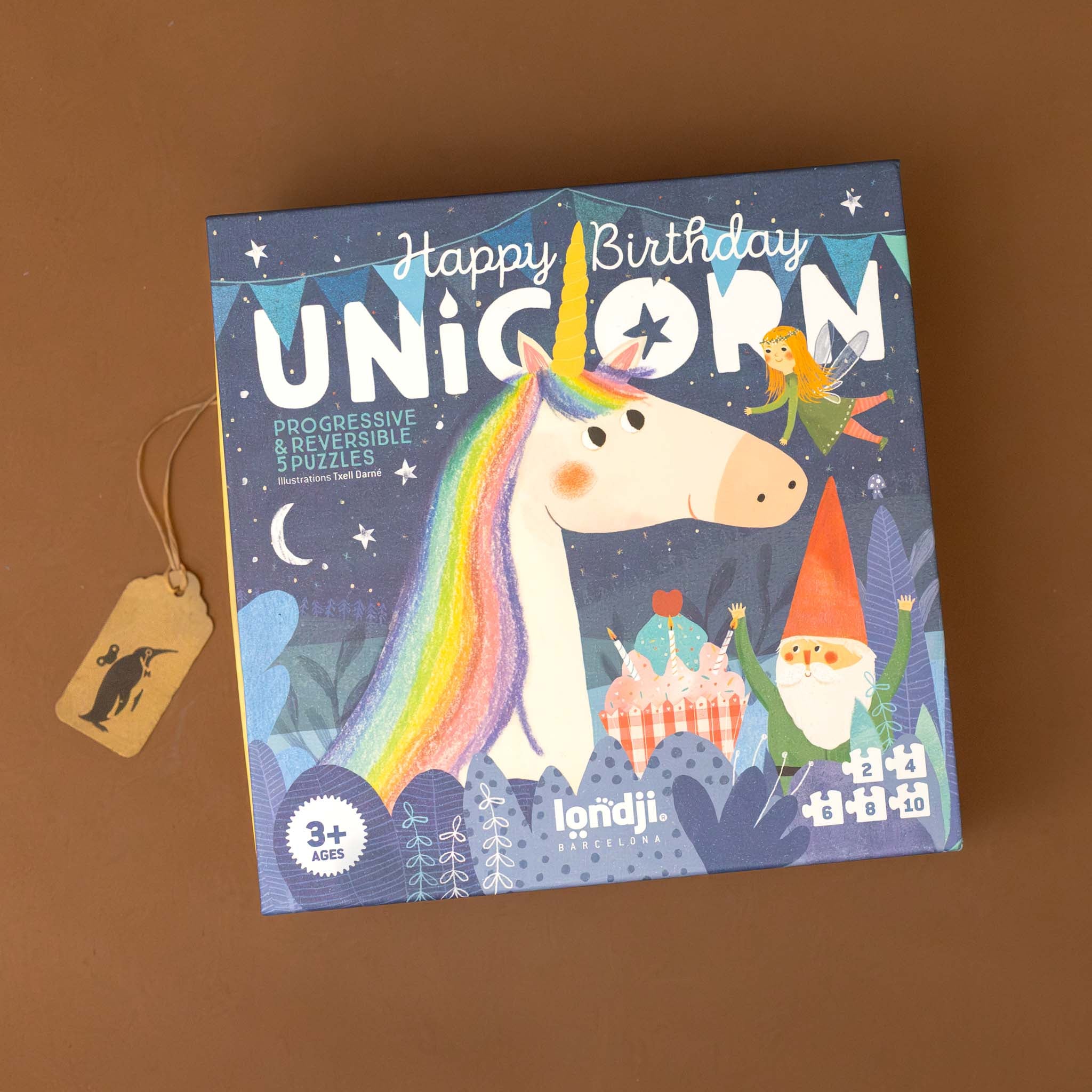 Happy Birthday Unicorn Progressive Puzzle Set