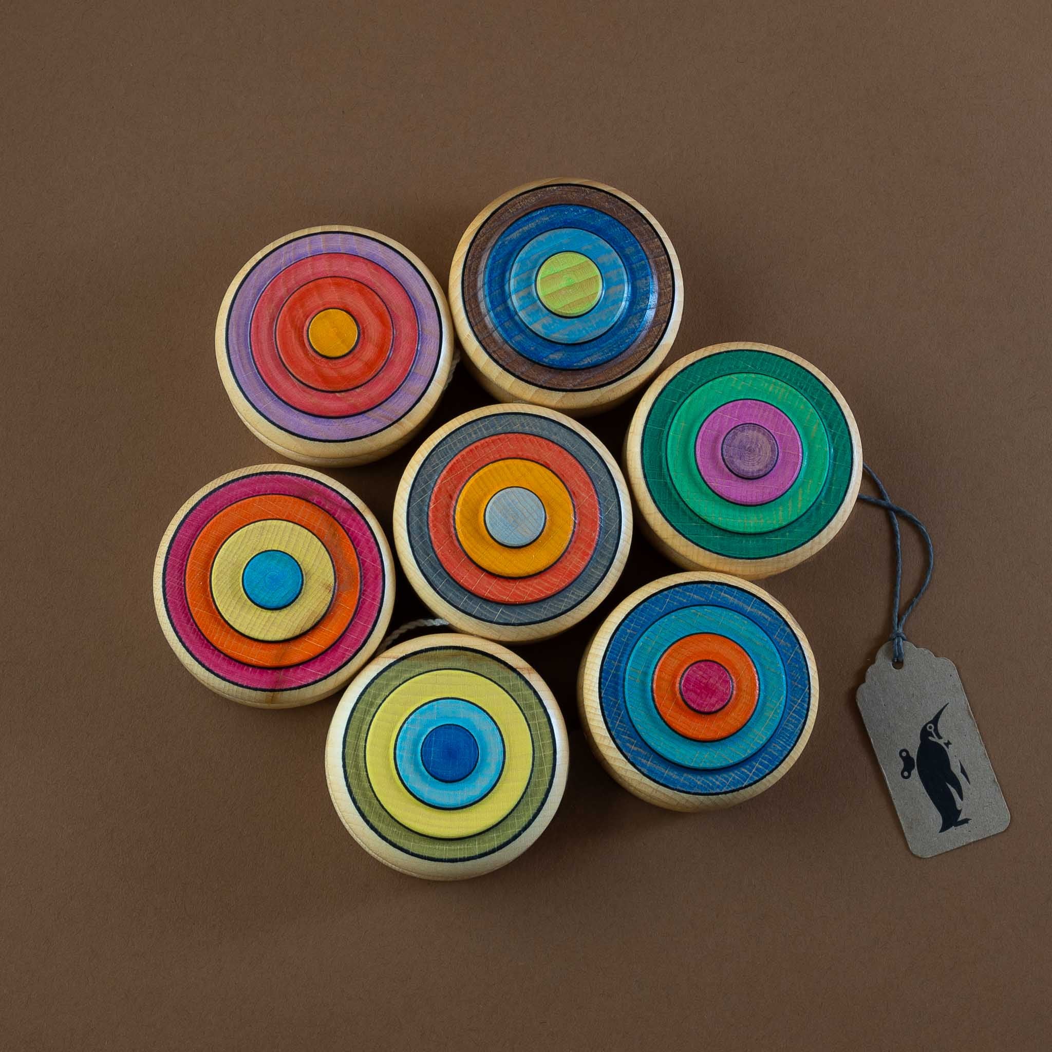 Harlequin Wooden Yo-Yo | Free Wheel