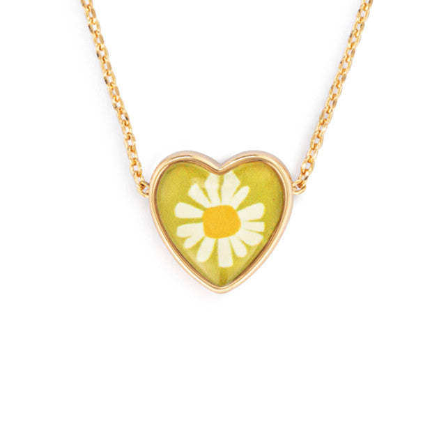 Daughter Gold Art Heart Necklace