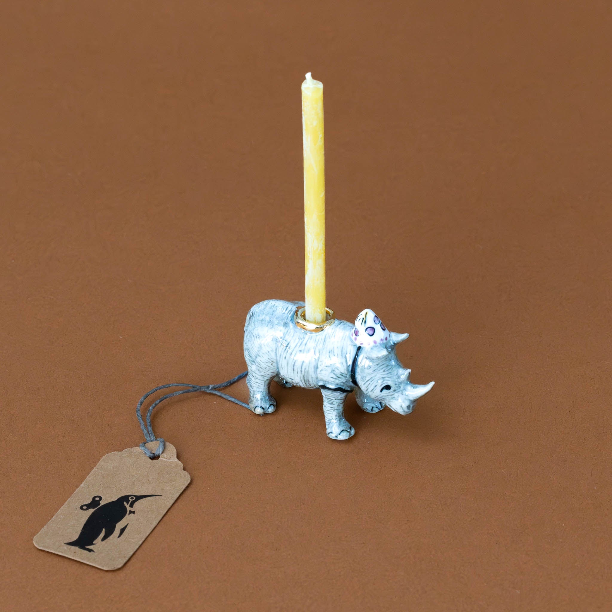 Heirloom Porcelain Cake Topper | Rhinoceros