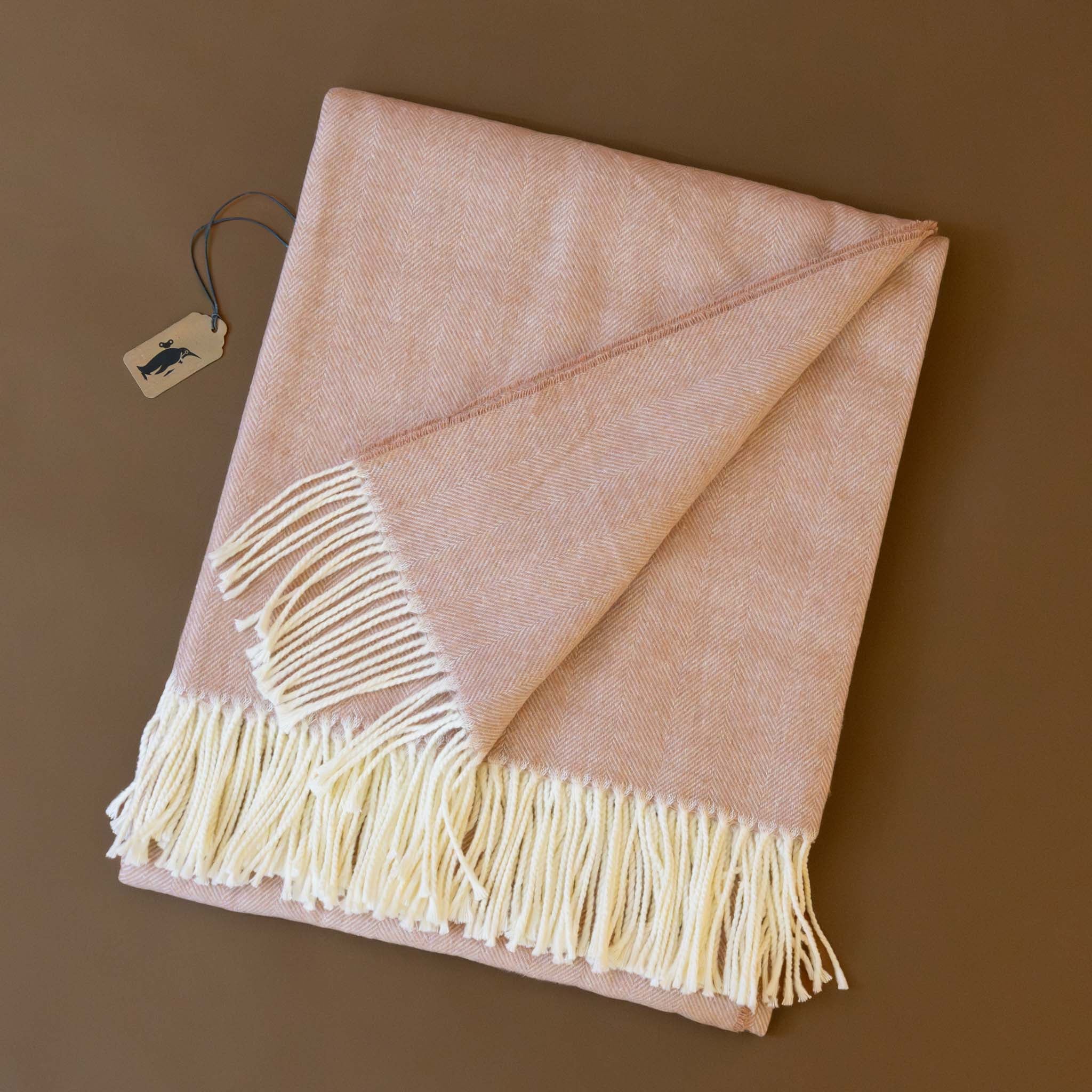 Herringbone Throw Blanket | Rose Quartz