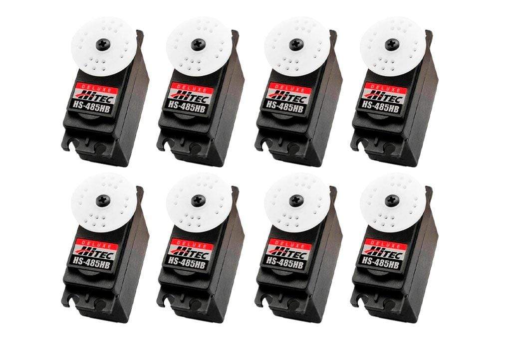 Hitec HS-485HB Deluxe Ball Bearing Karbonite Gear Standard Servo Airplane Multi-Pack (8 Servos)