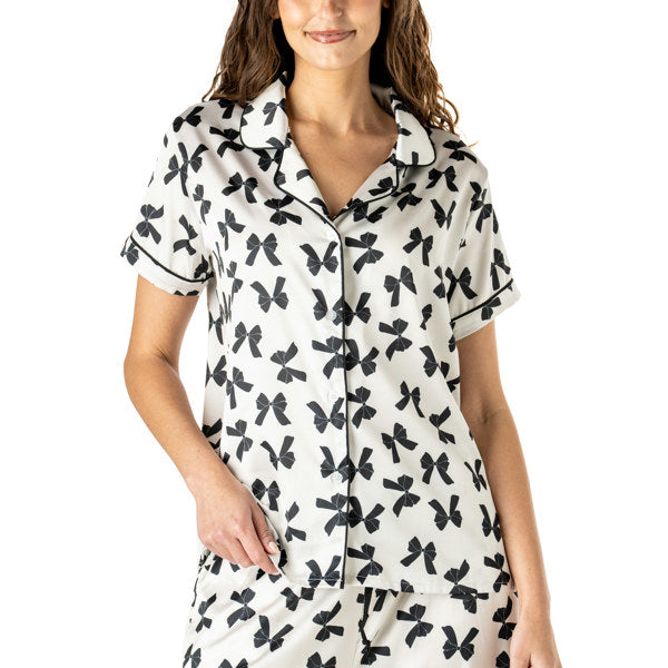 Hello Mello® Bow So Lovely Satin Pajama Top
