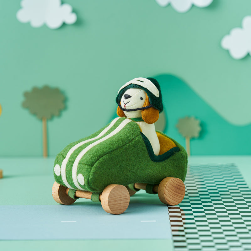Olli Ella Holdie Dog-Go - Racer Boy - Green