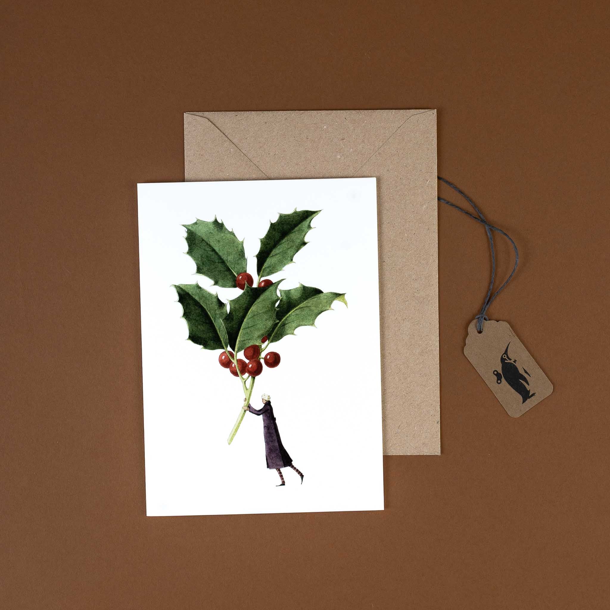Holly Greeting Card