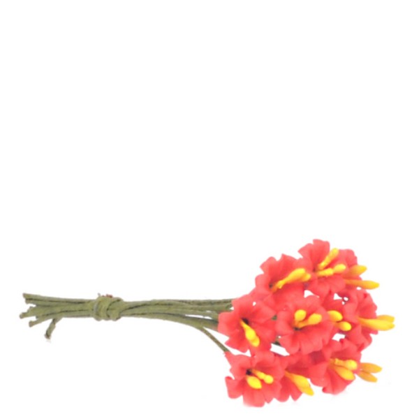 One Dozen Hot Red Dollhouse Miniature Lilies