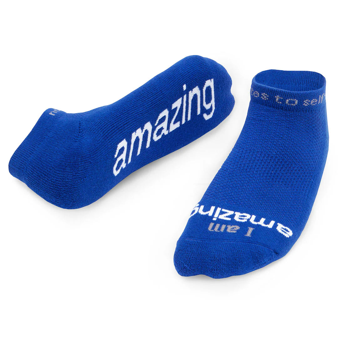 I am amazing® Blue Low-Cut Socks