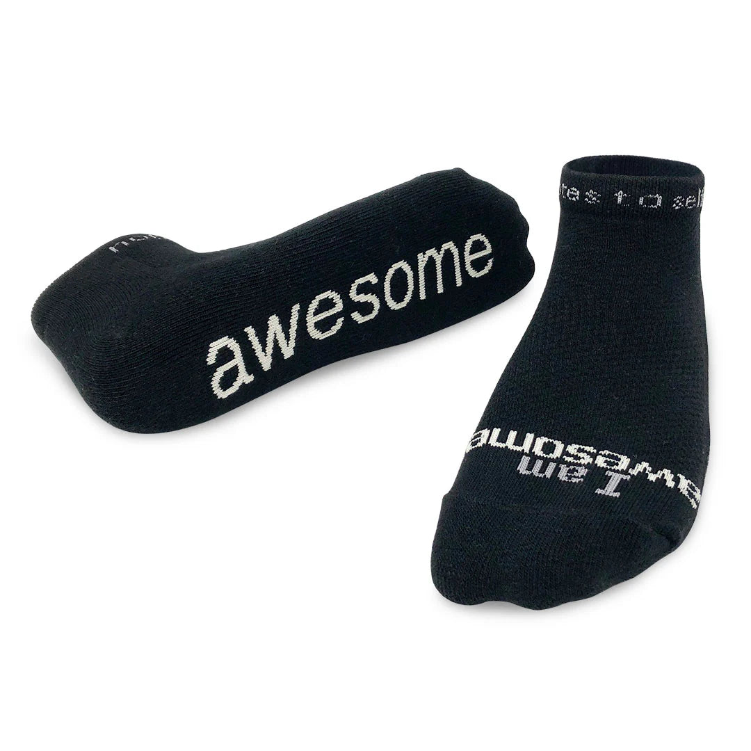 I am awesome® Black Low-Cut Socks