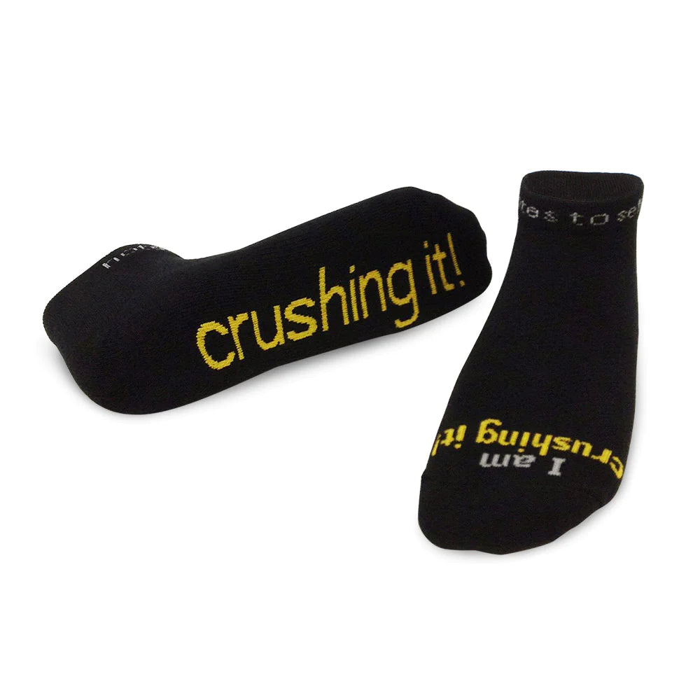 I am crushing it™ Black Low-Cut Socks