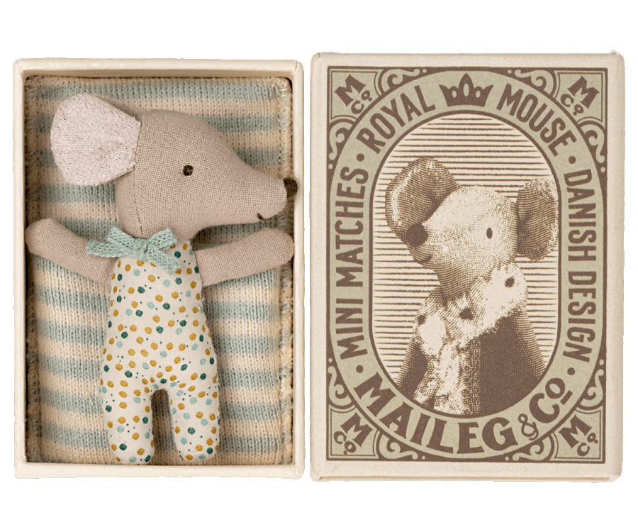 Maileg Sleepy Wakey Mouse - Blue