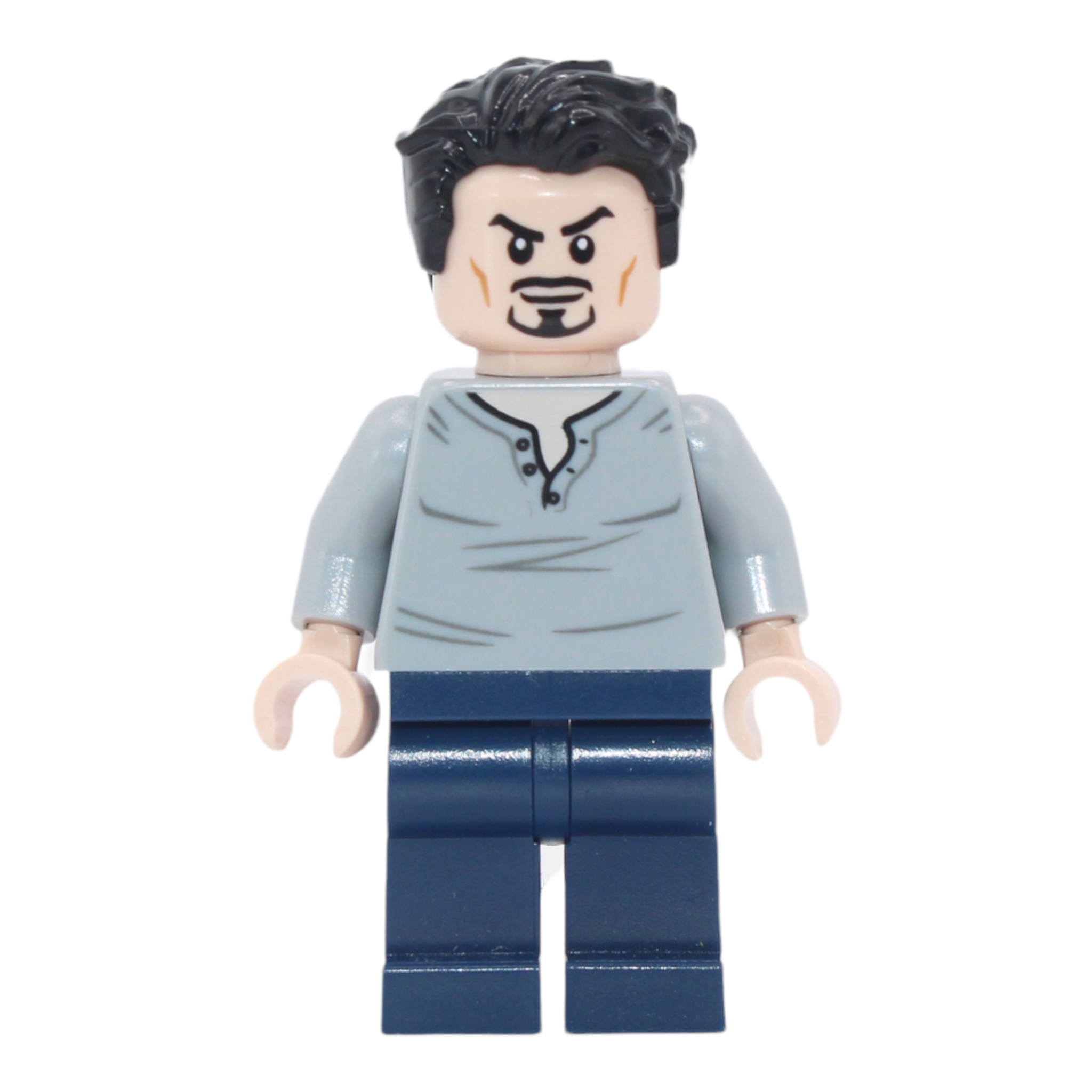 Tony Stark (gray open neck shirt, 2020)