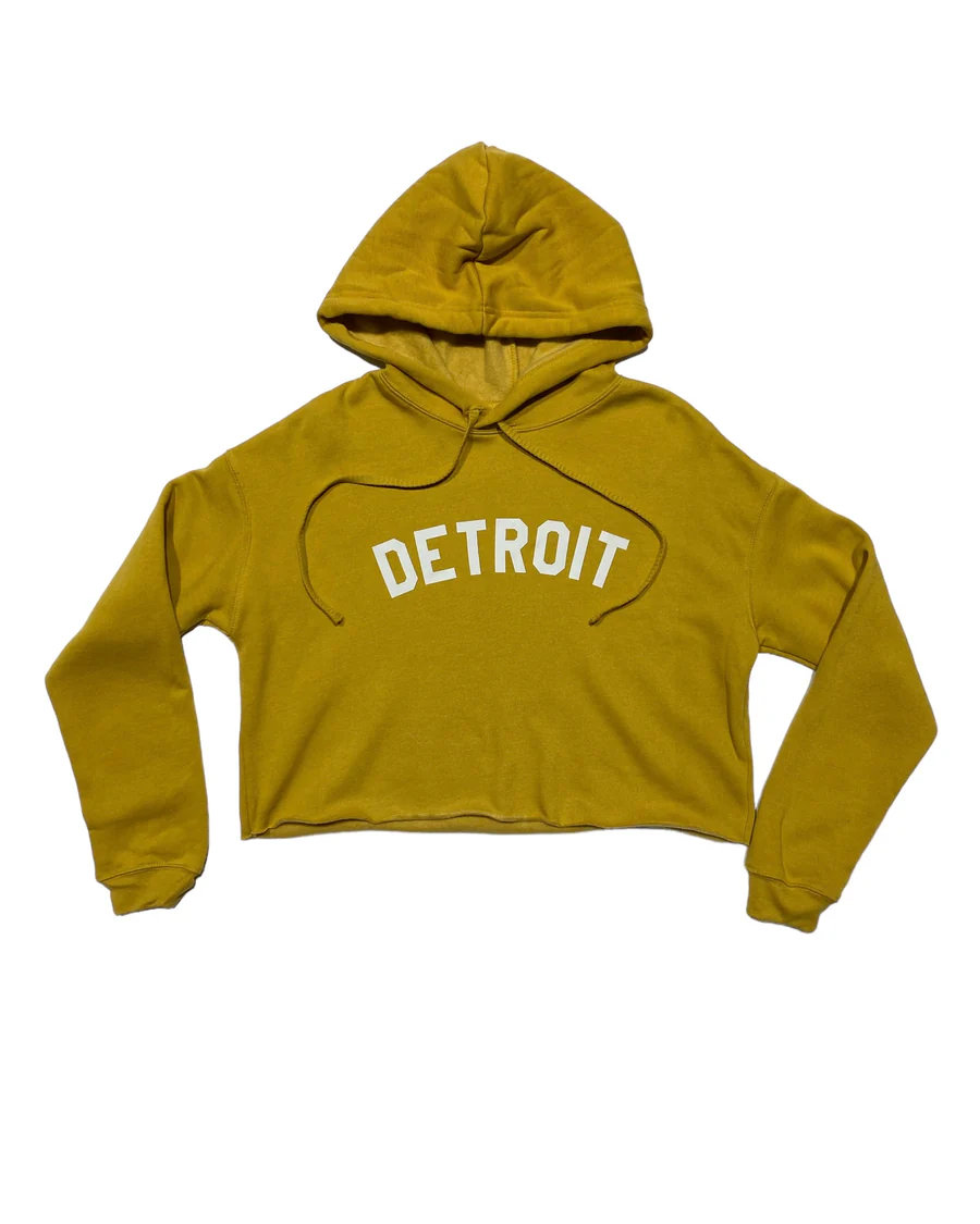 Detroit Cropped Hoodie / Mustard