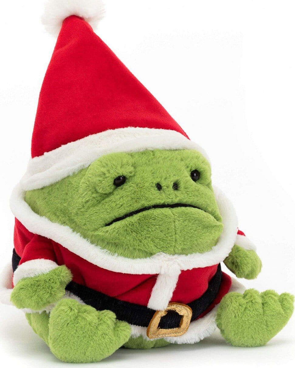 Jellycat Santa Ricky Rain Frog - Holiday Plush for All Ages