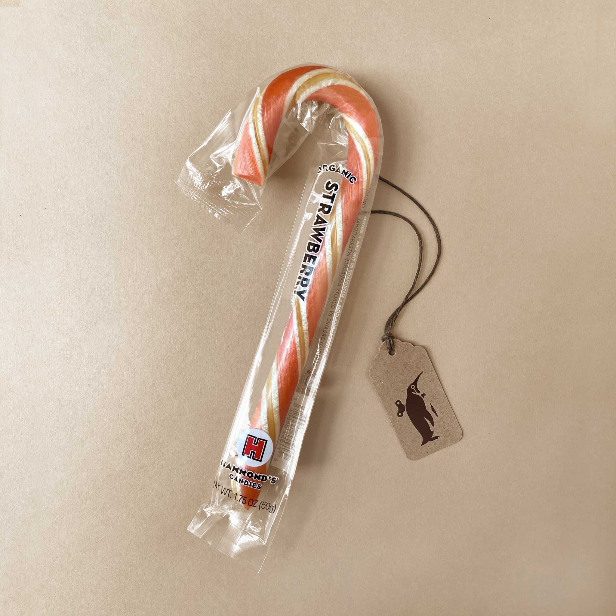 Jumbo Candy Cane | Organic Strawberry