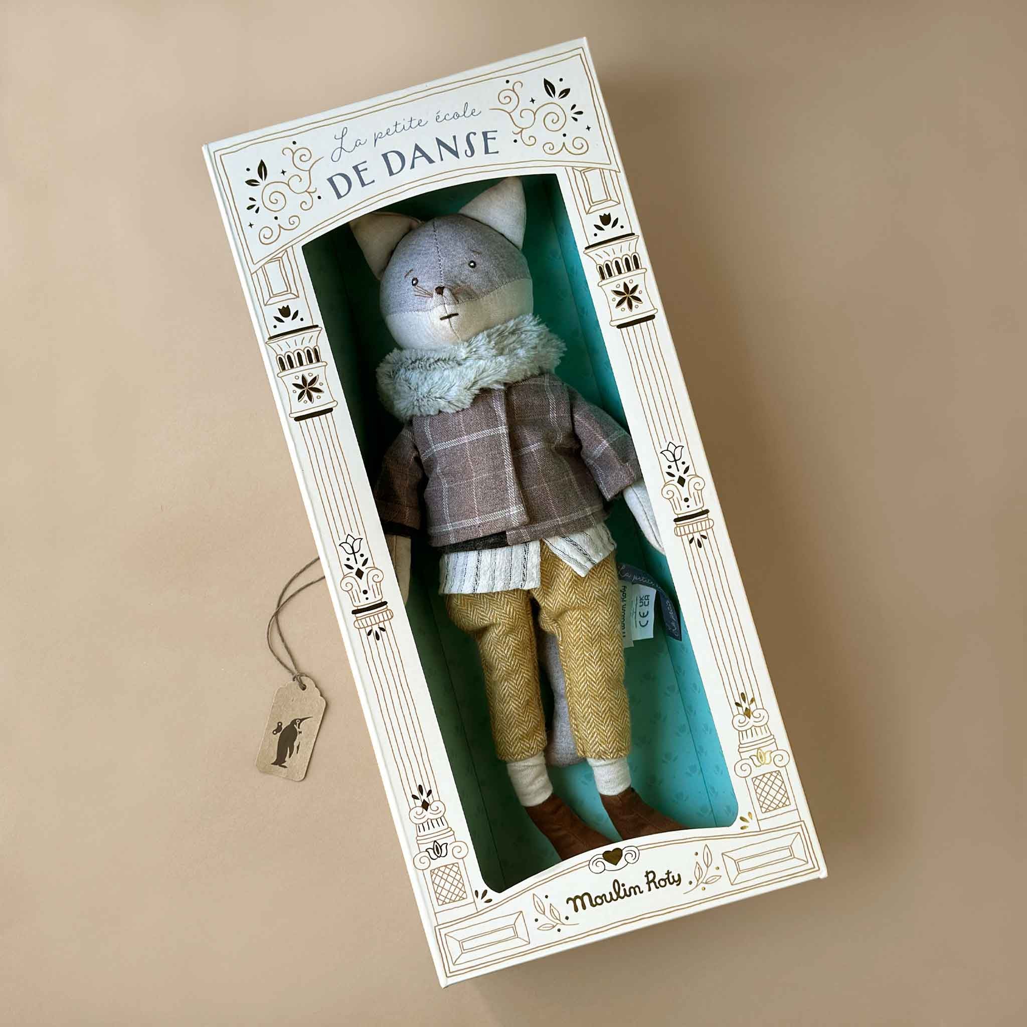 Justin the Fox Grey Plaid Jacket and Ochre Herringbone Pants