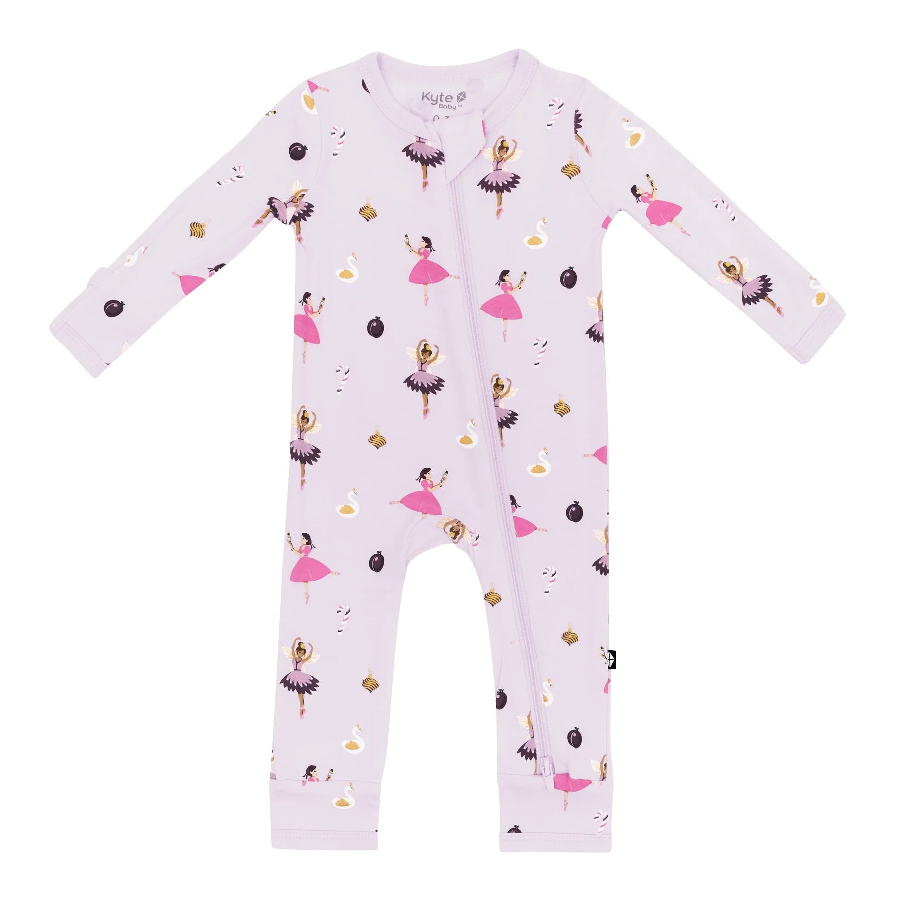 Kyte Baby Zippered Romper in Sugar Plum - Size 6-12 Months