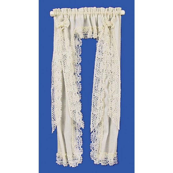 Ecru Victorian Dollhouse Curtains