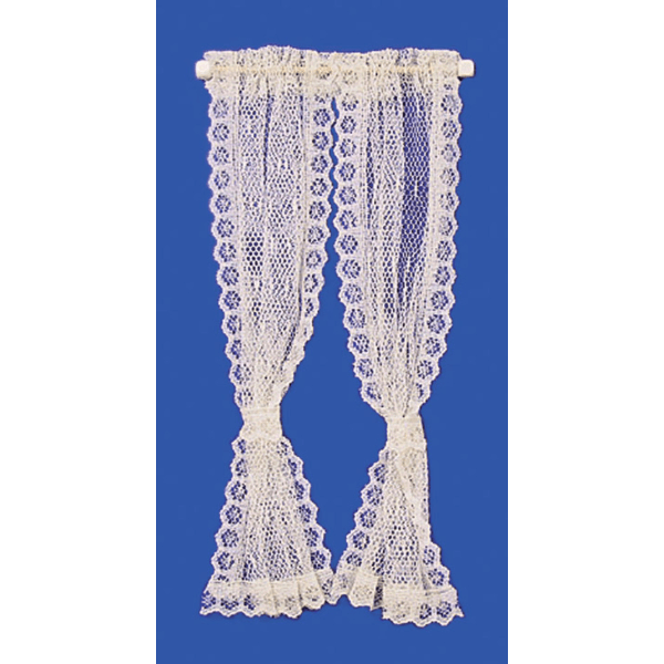 Ecru Lace Dollhouse Miniature Curtains
