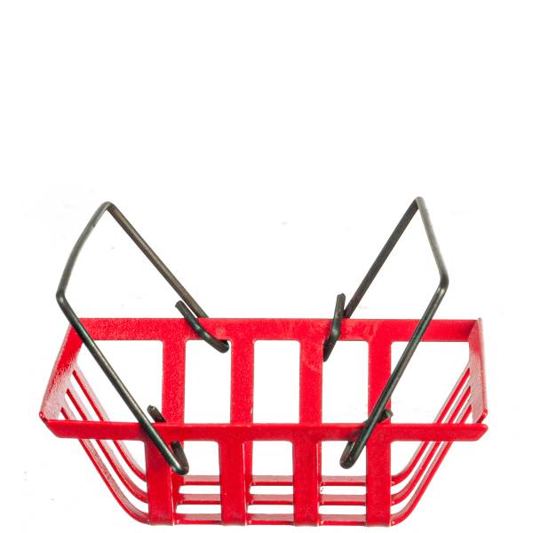 Large Red Dollhouse Miniature Basket