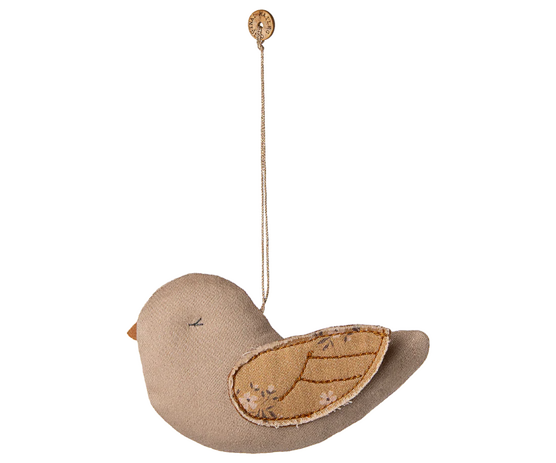 PREORDER Fabric ornament, Bird - Mable - Latte (10/15/25)