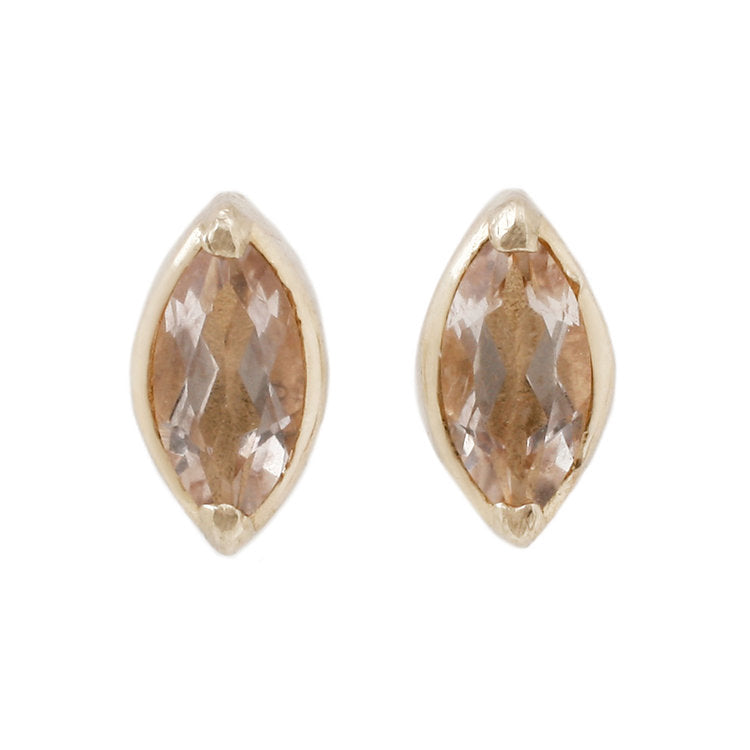MARQUISE MORGANITE STUDS