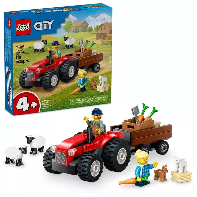 60461 City: Red Farm Tractor with Trailer & Sheep