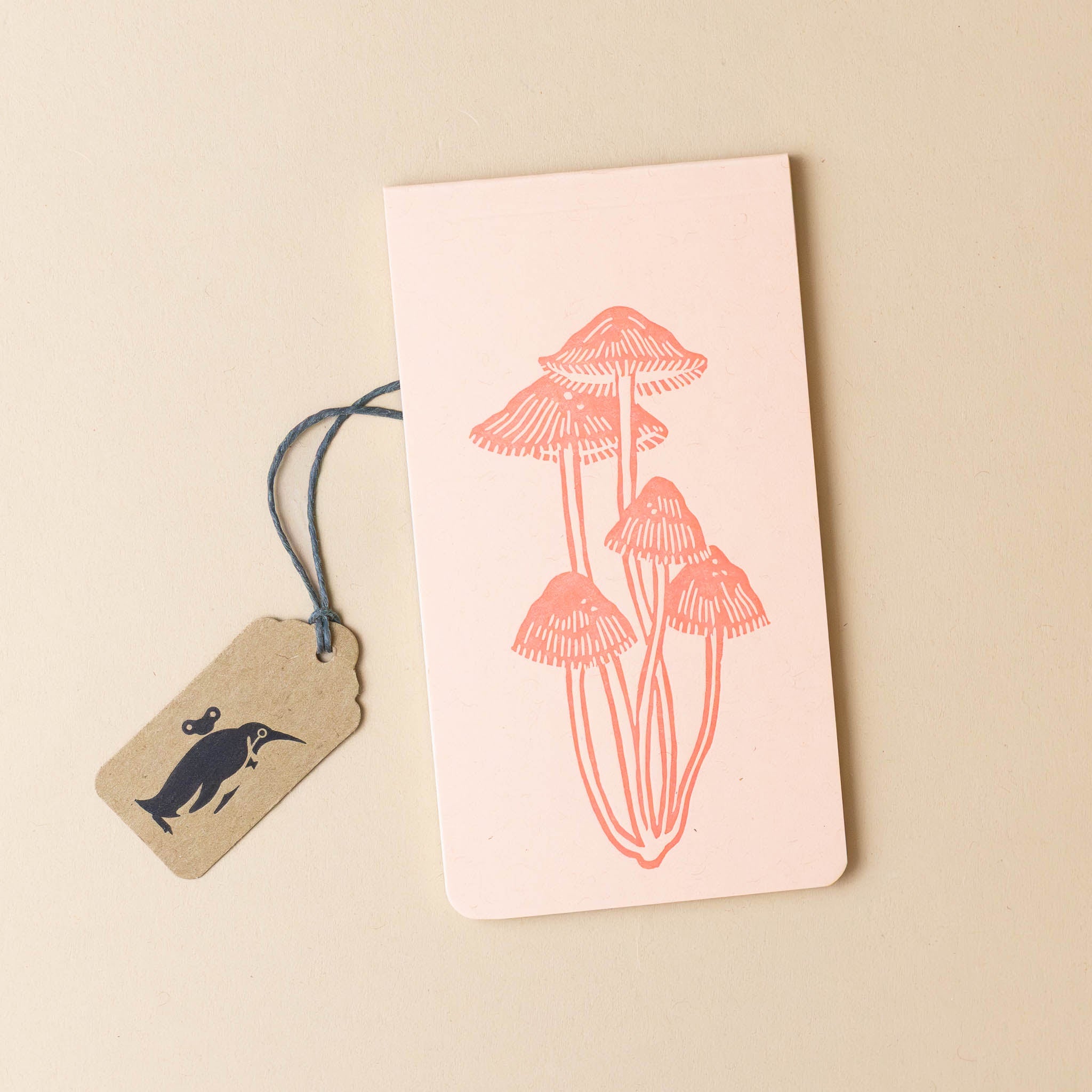 Letterpress Jotter Notepad | Coral Bonnet Mushroom