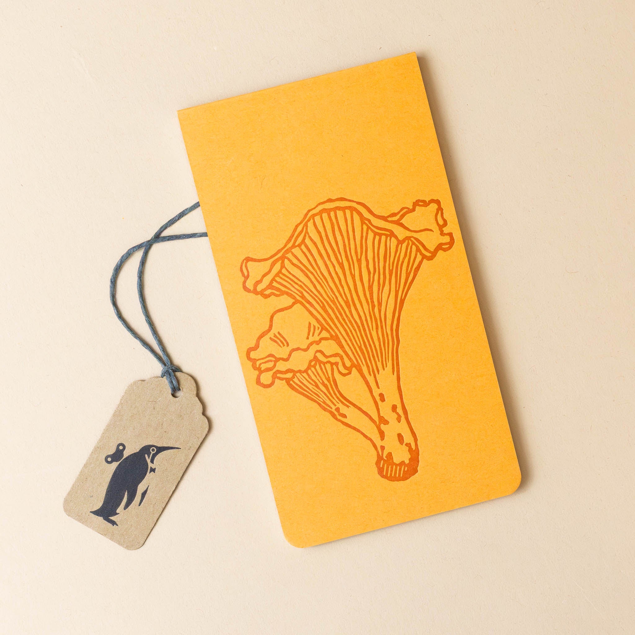Letterpress Jotter Notepad | Orange Chanterelle Mushroom