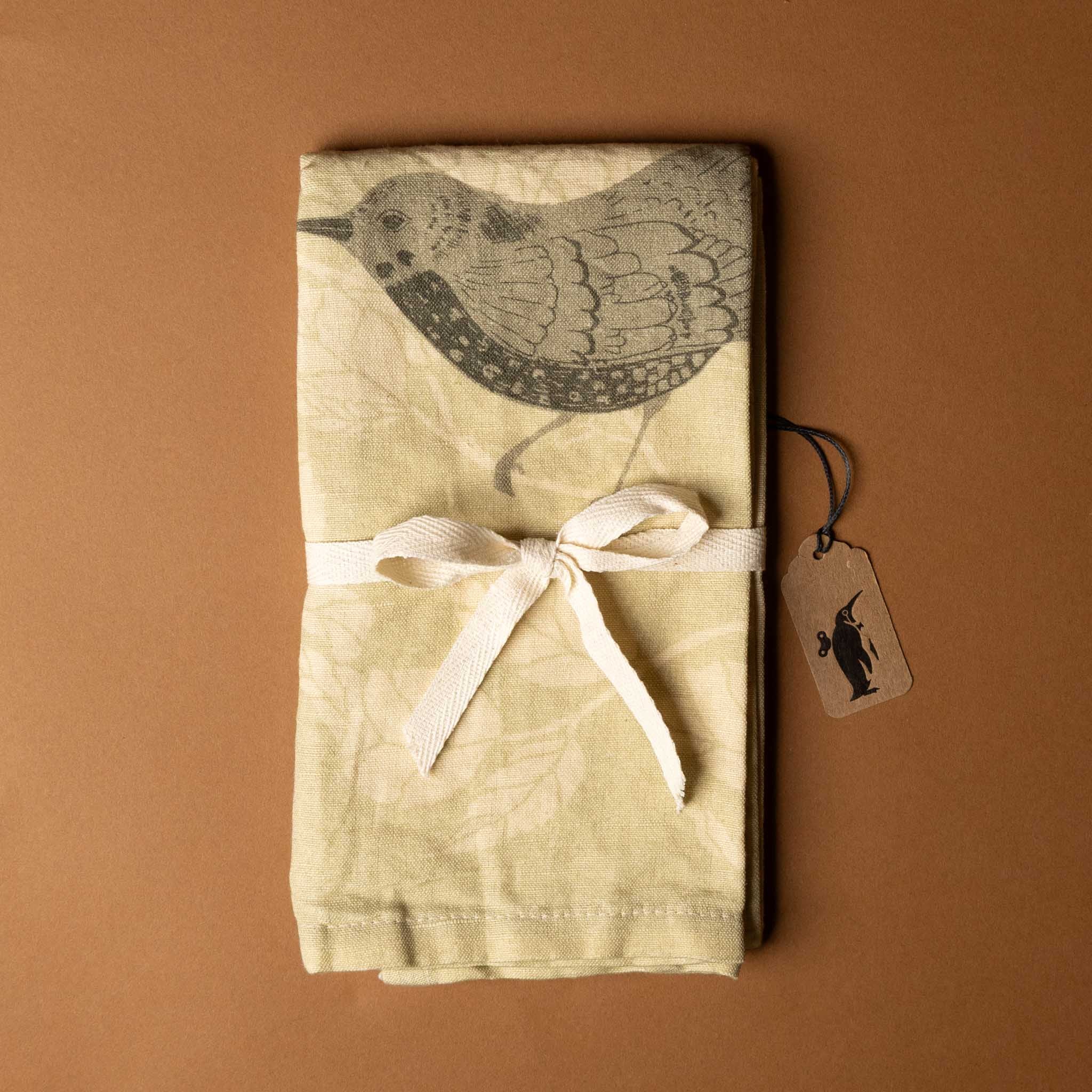 Linen Kitchen Towel | Botanical Birds
