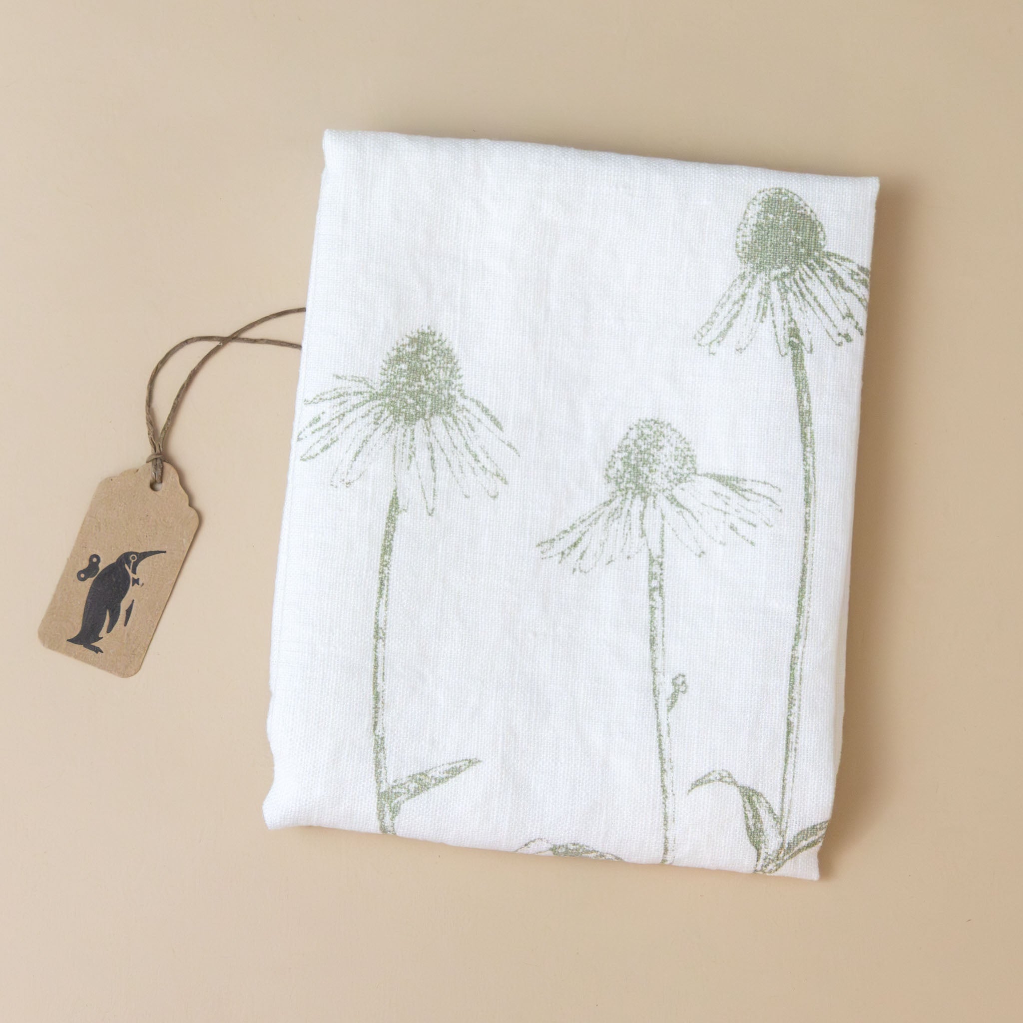 Linen Tea Towel | Coneflower
