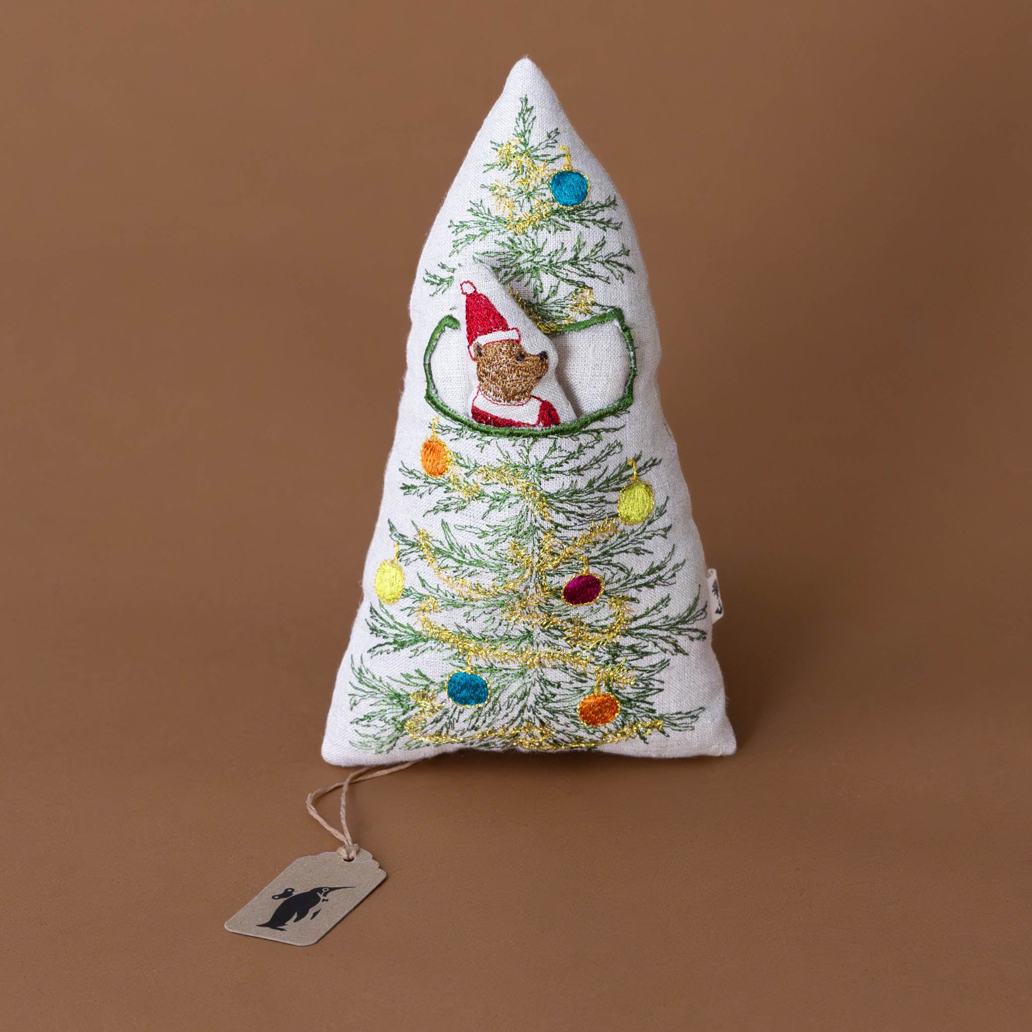 Little Embroidered Pocket Pillow | Christmas Tree