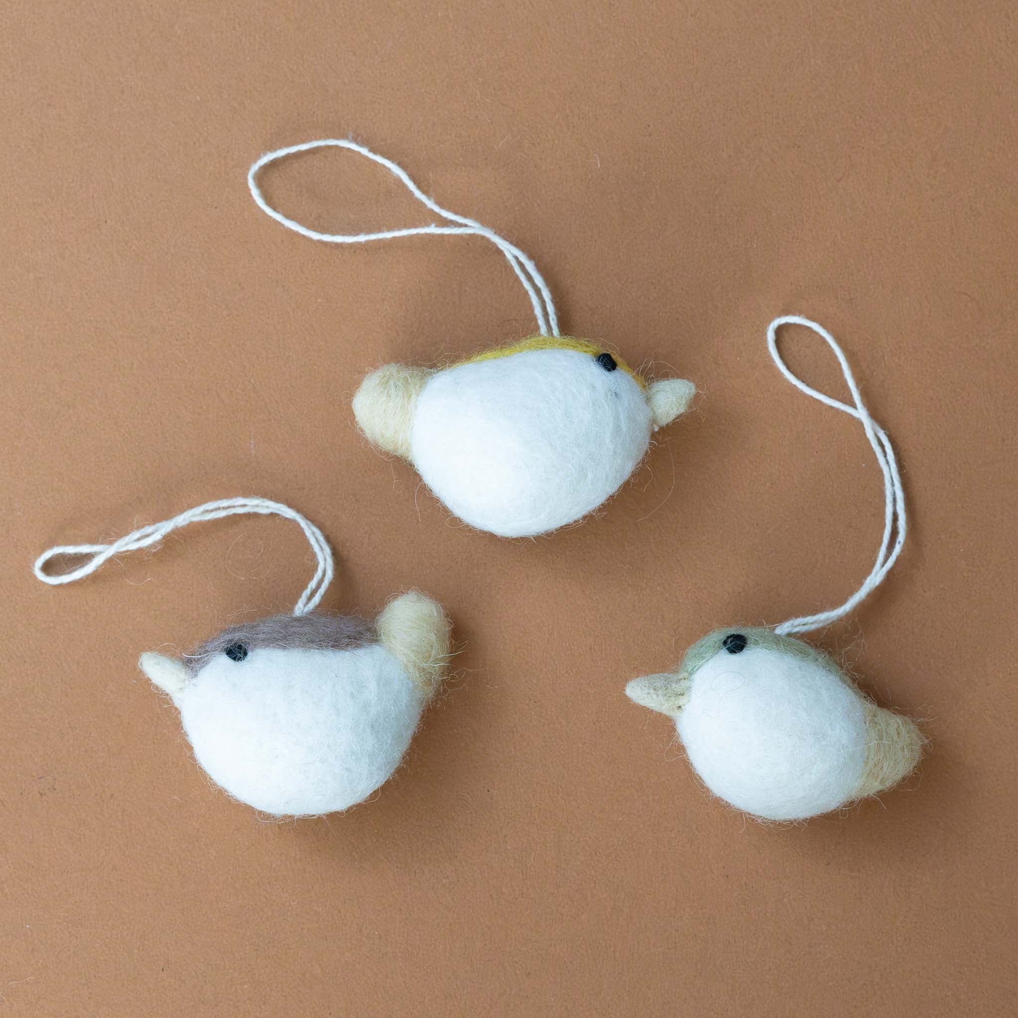 Little Felted Birdie Ornament Trio | Garden
