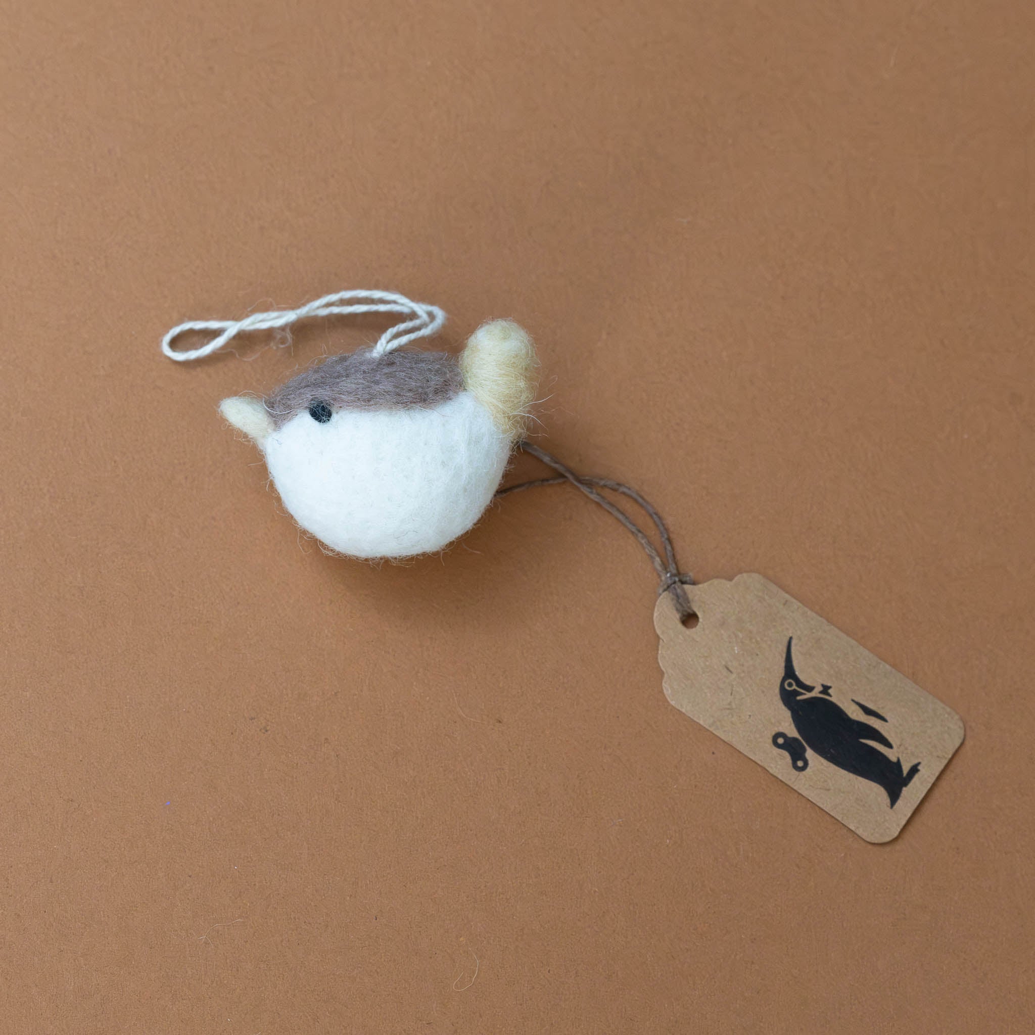 Little Felted Birdie Ornament | White Lavender