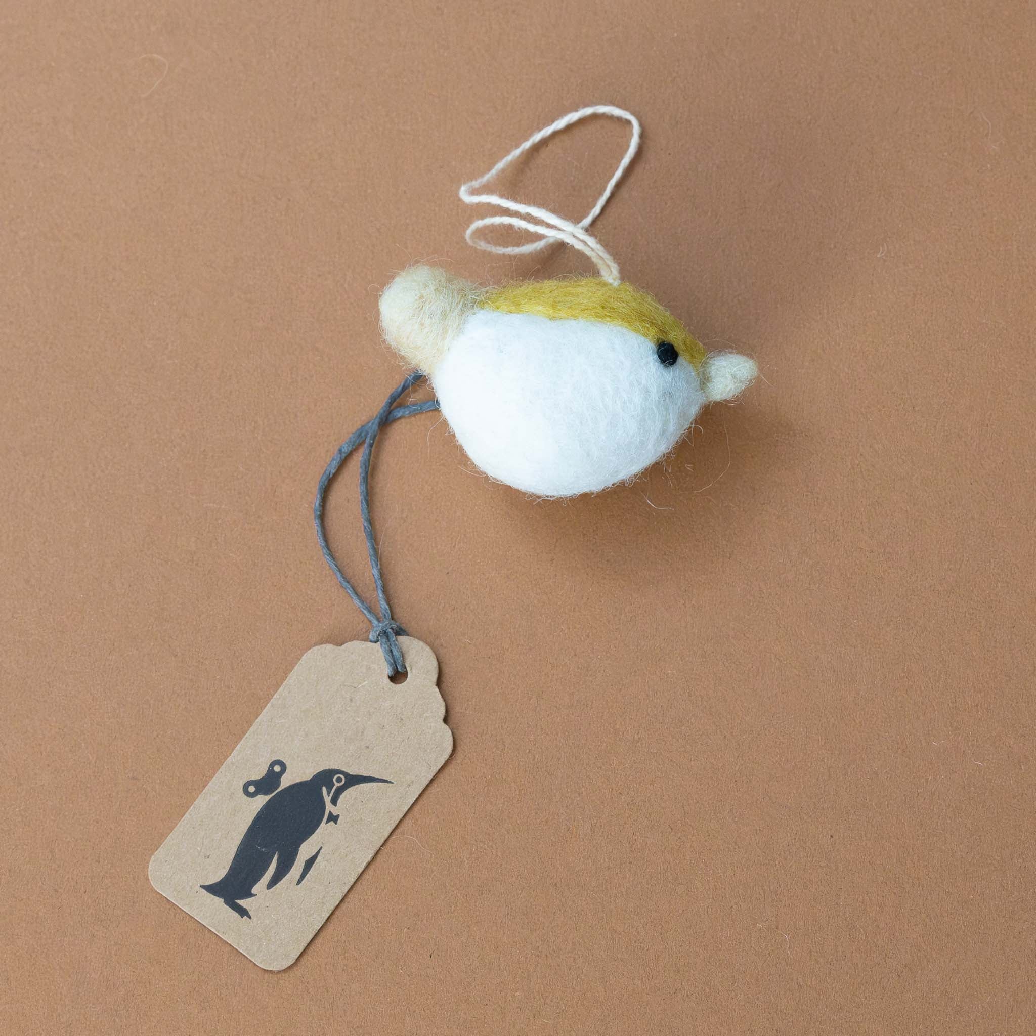 Little Felted Birdie Ornament | White Ochre