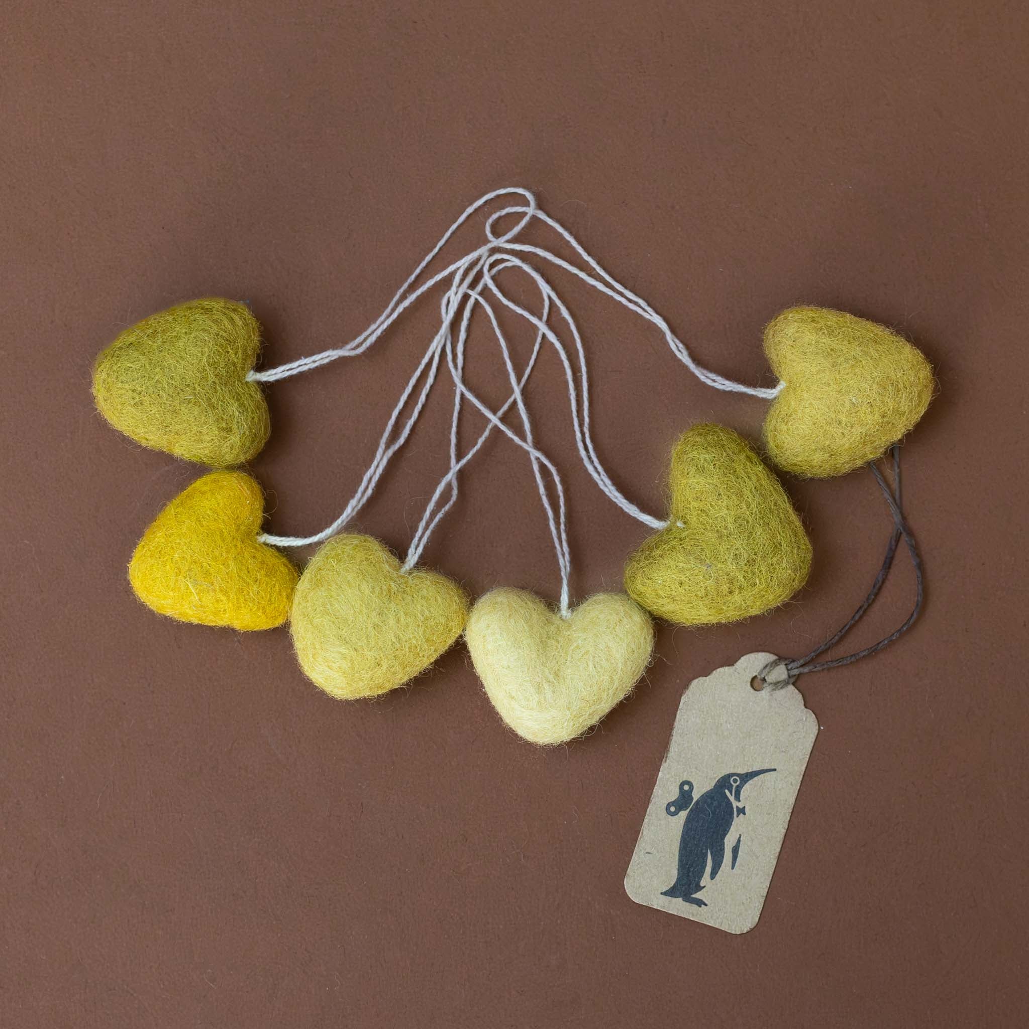 Little Felted Heart Ornament Set | Ochre Ombre