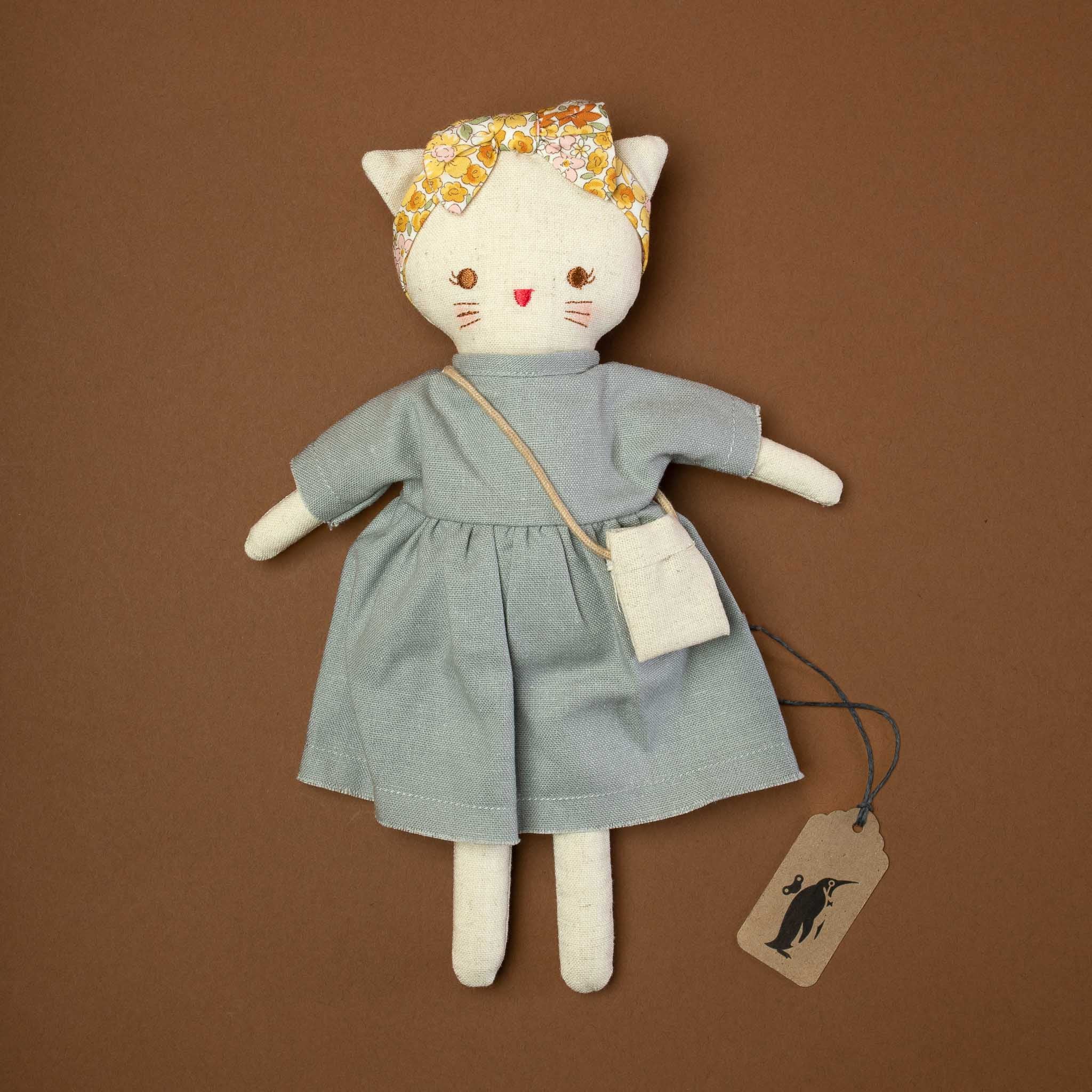 Little Lily Kitty | Grey Linen Dress