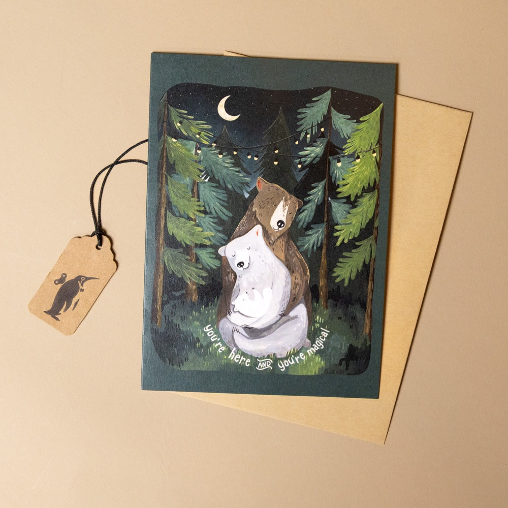 Magical Forest Night Greeting Card