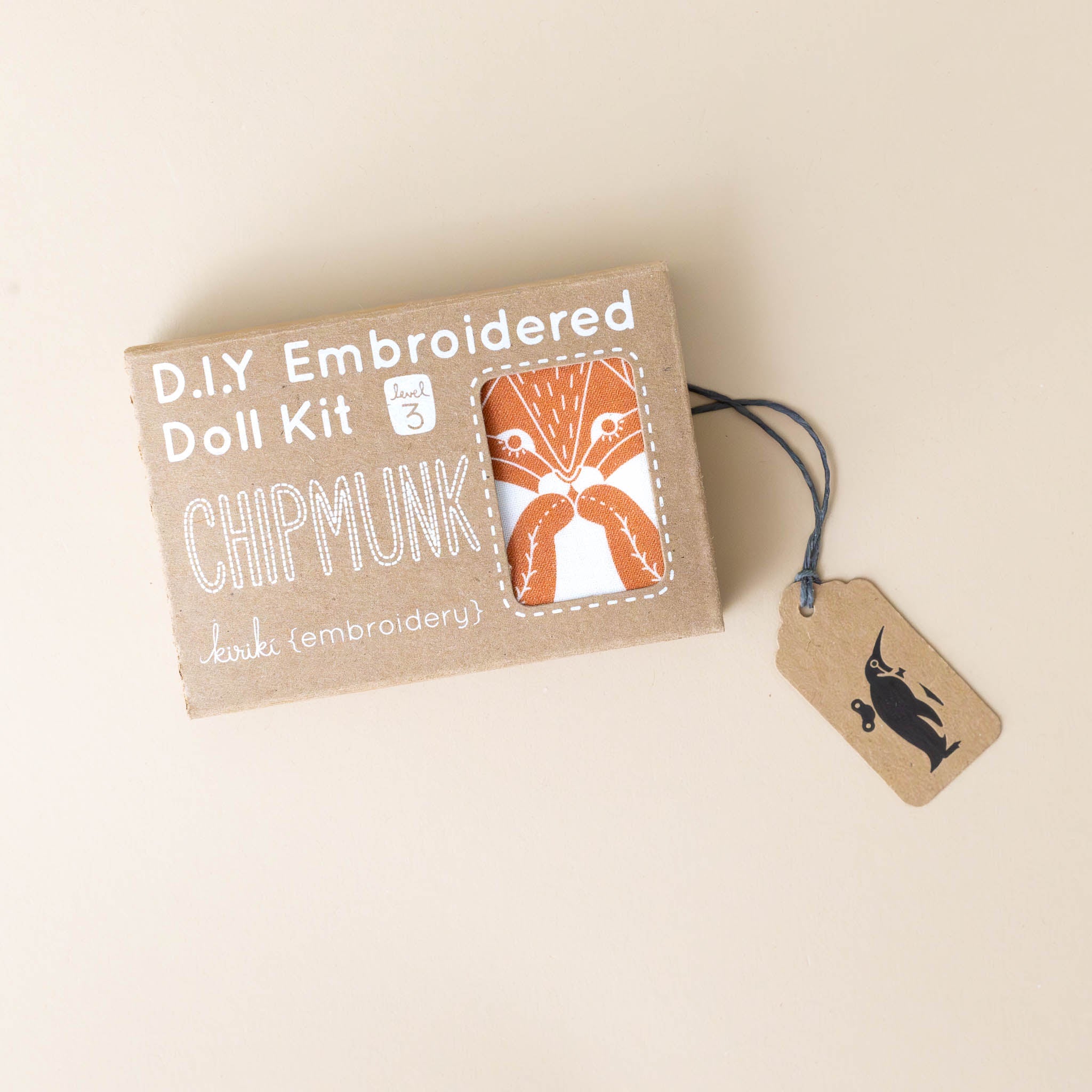 Make Your Own Embroidered Animal Kit | Chipmunk