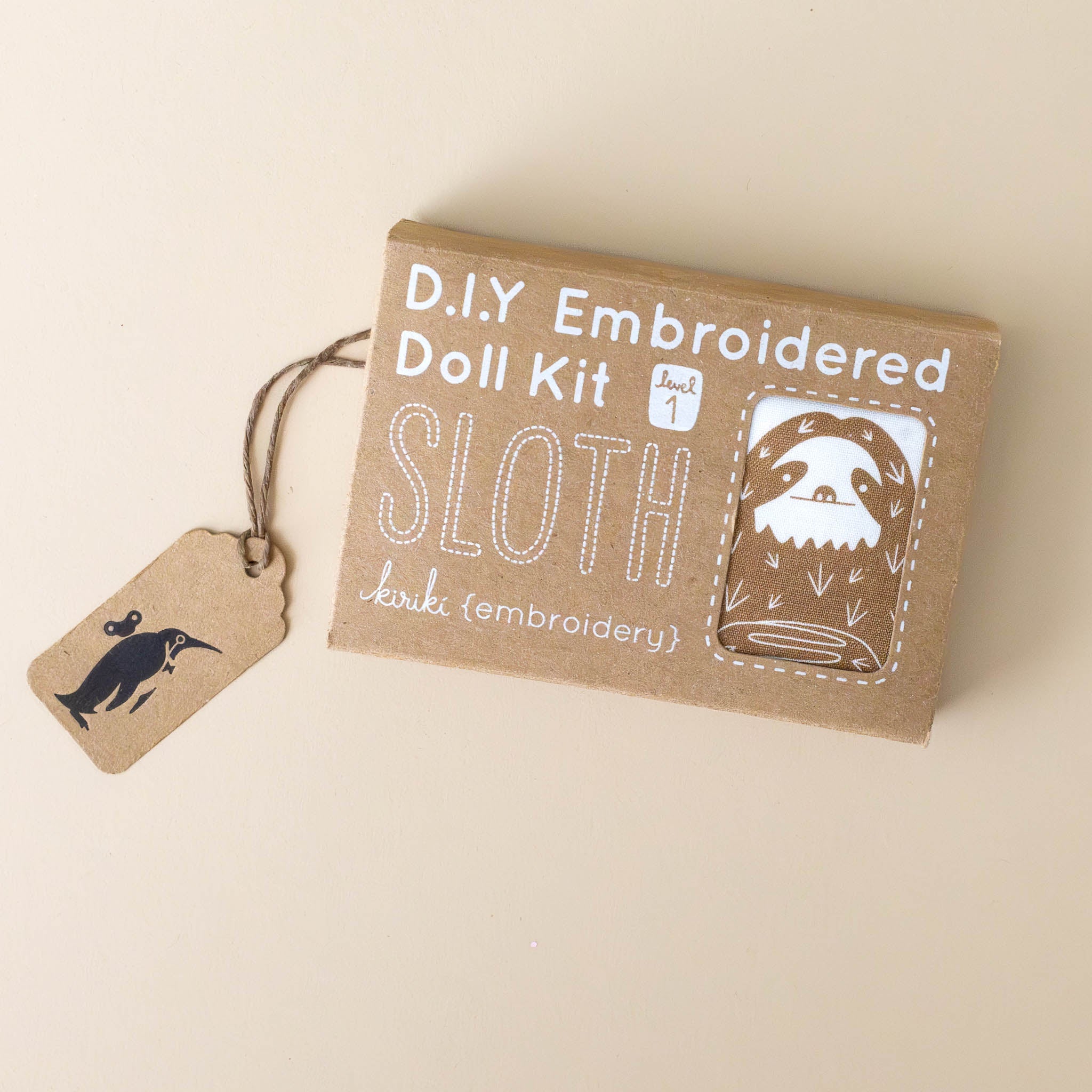 Make Your Own Embroidered Animal Kit | Sloth