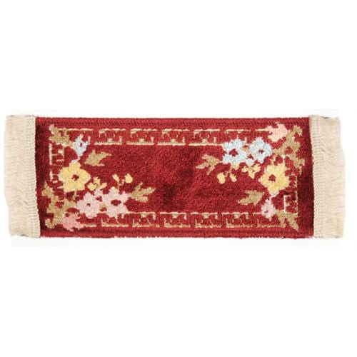 Maroon Dollhouse Miniature Floral Rug