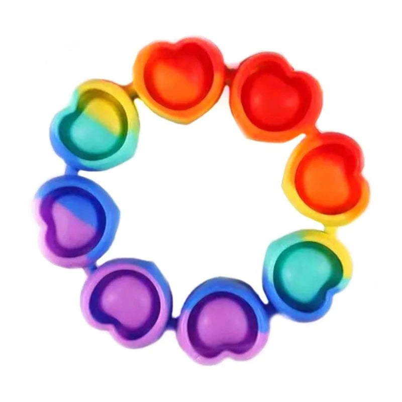 Pop-N-Style Tie Dye Heart Fidget Bracelet