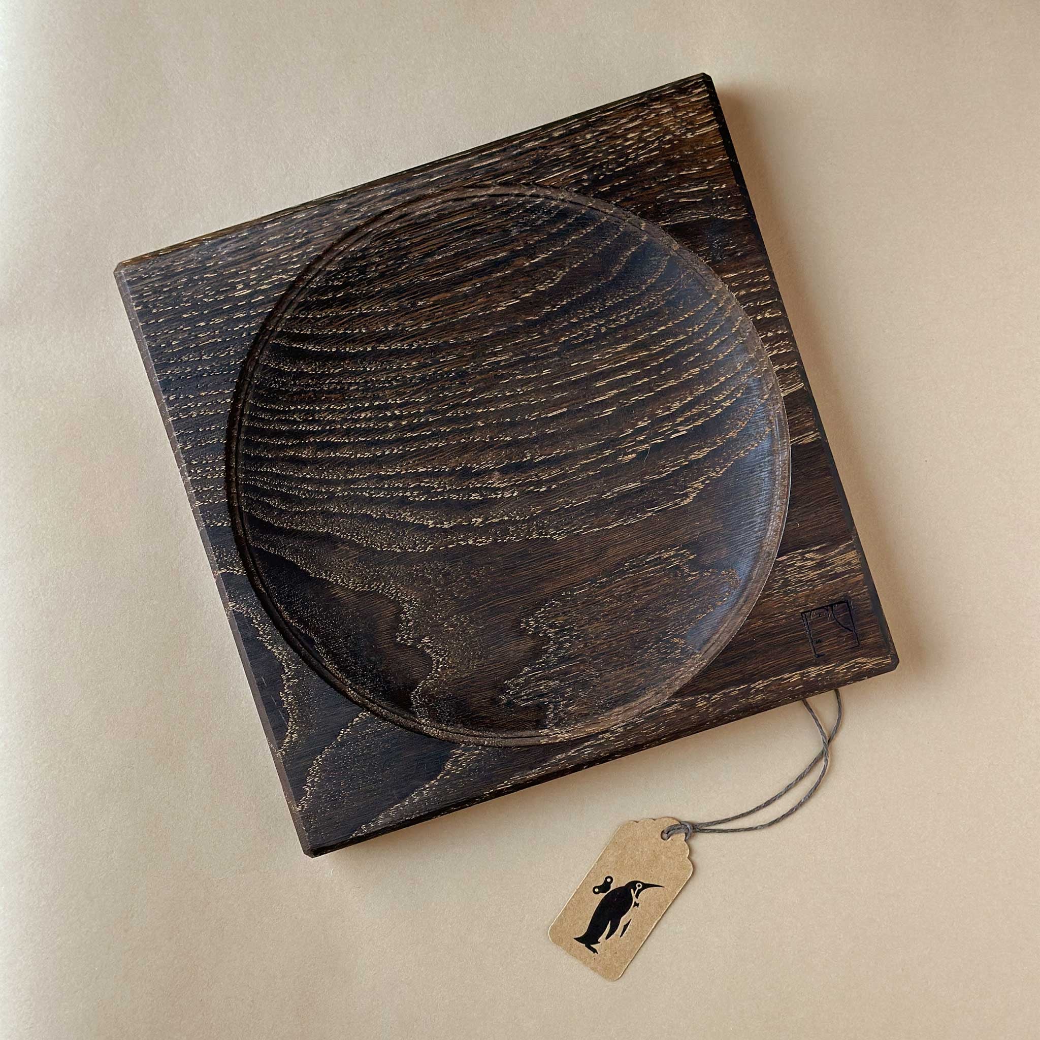 Medium Wooden Spinning Top Base | Black Oak
