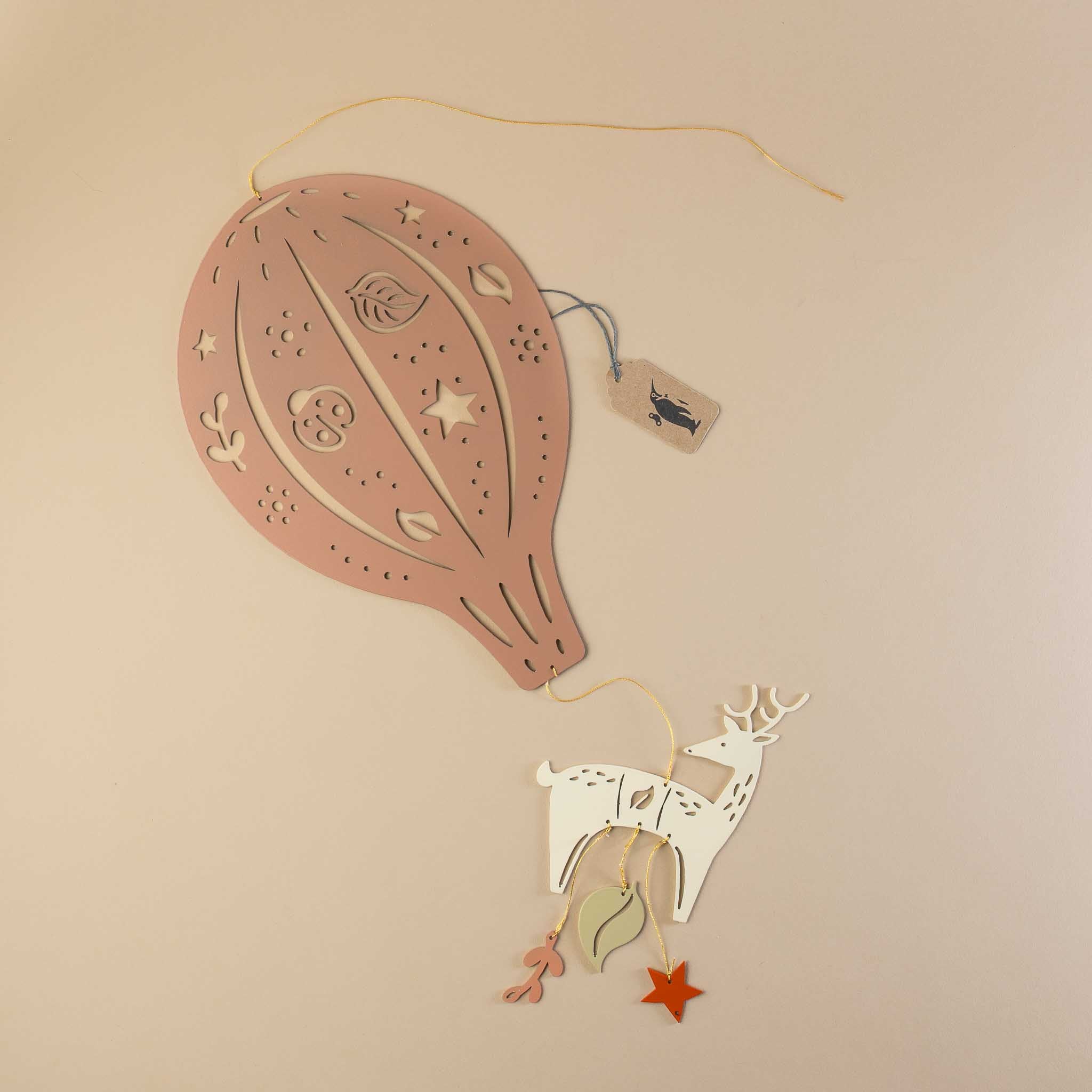 Metal Hot Air Balloon Mobile | Dusty Rose Deer