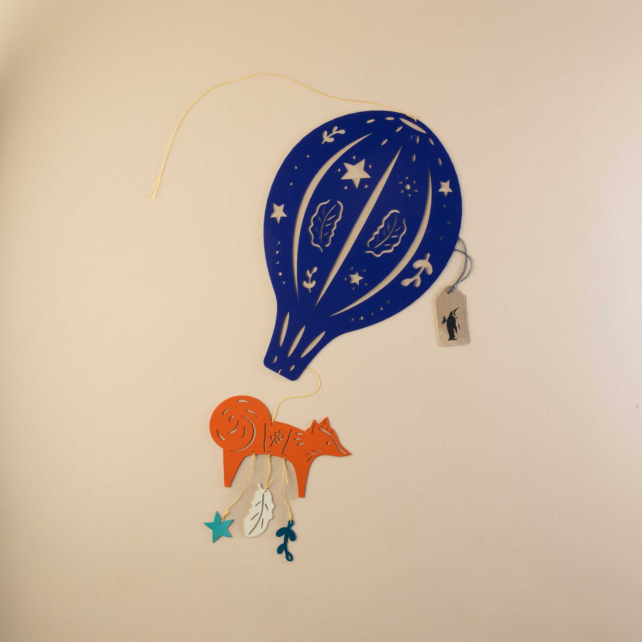 Metal Hot Air Balloon Mobile | Midnight Blue Fox