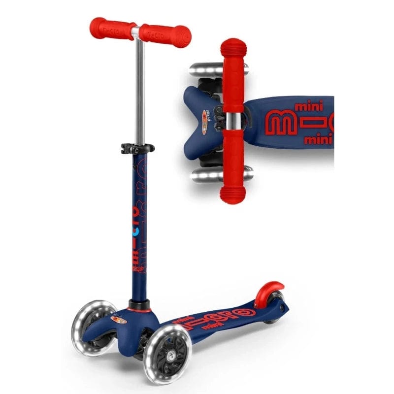 Mini LED Scooter - Navy Blue/Red