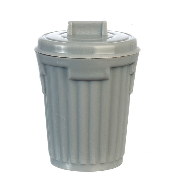 Gray Dollhouse Miniature Garbage Can
