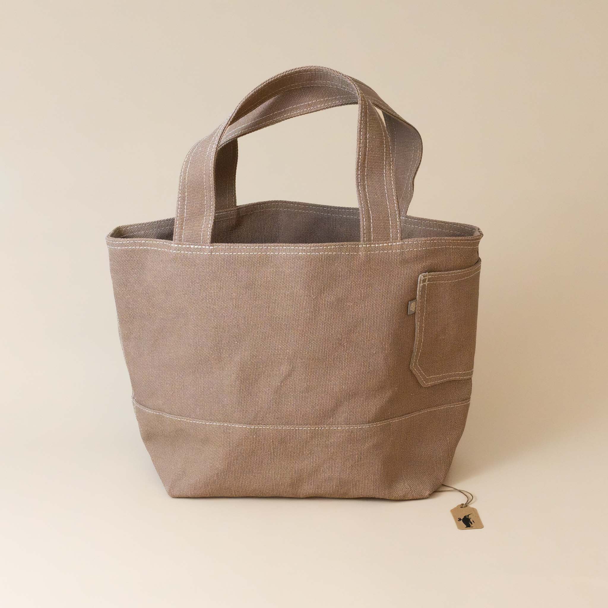 Mocha Linen Shopping Tote Bag