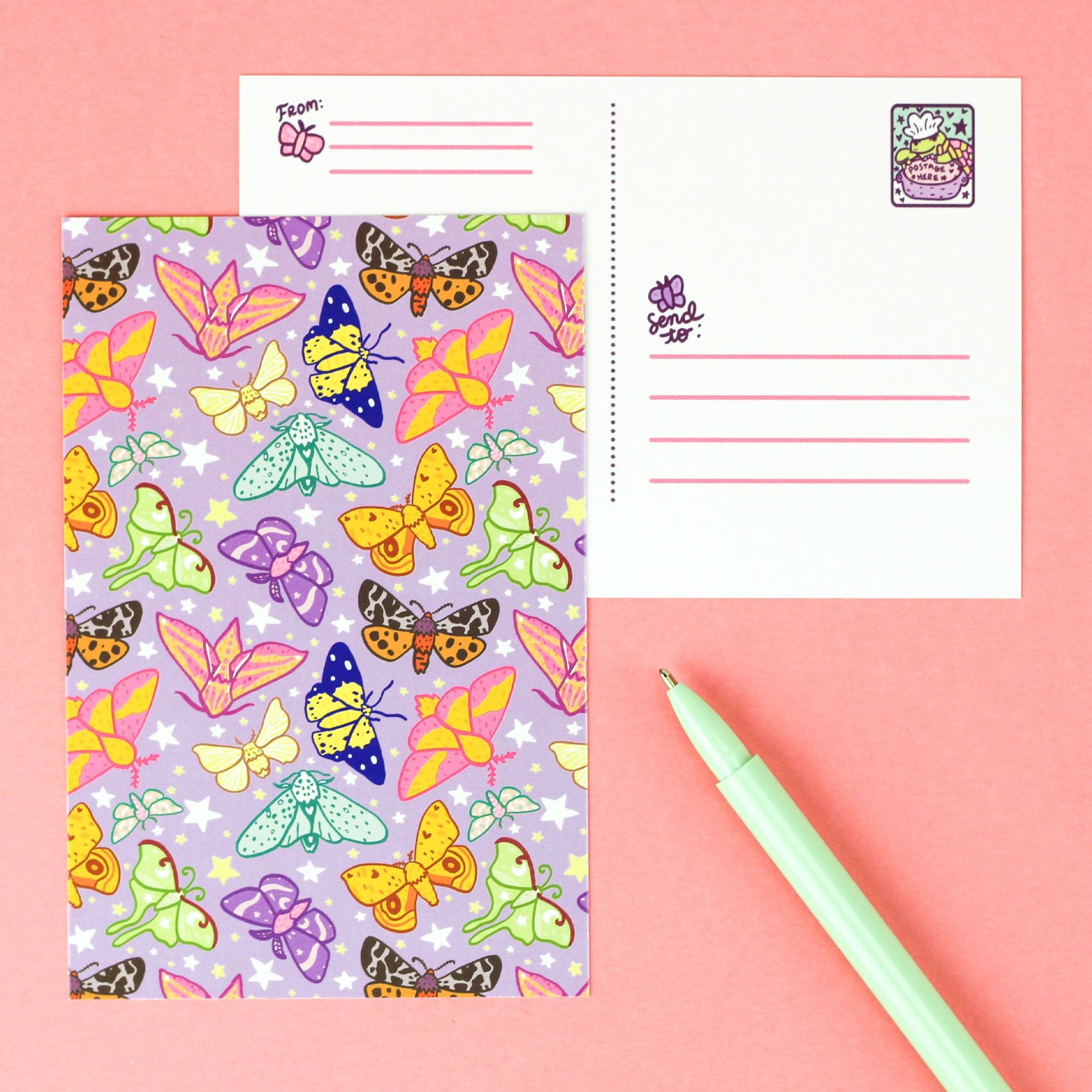 Moonlight Moths Postcard