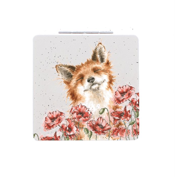 Poppy Fields' Fox Compact Mirror